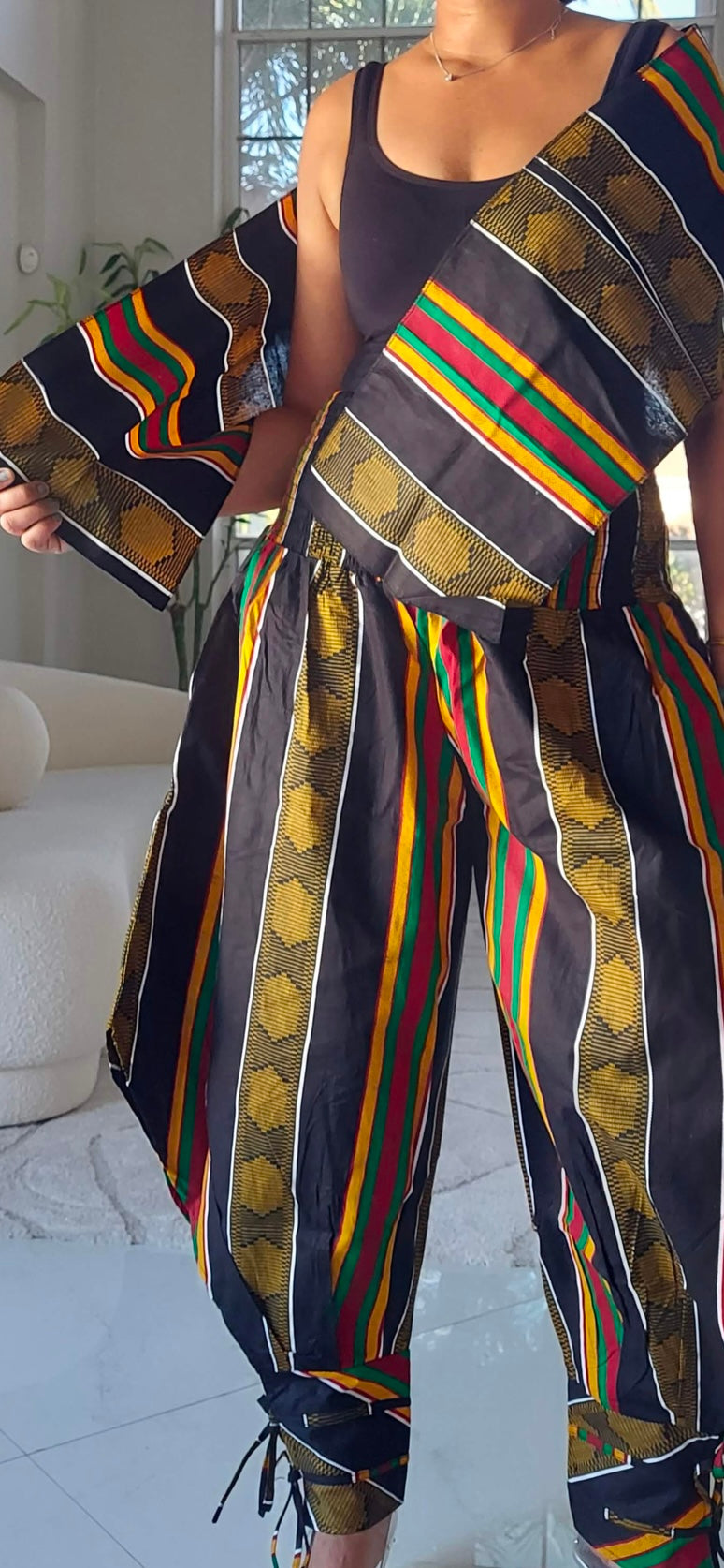 Harem pants and wrap blouse