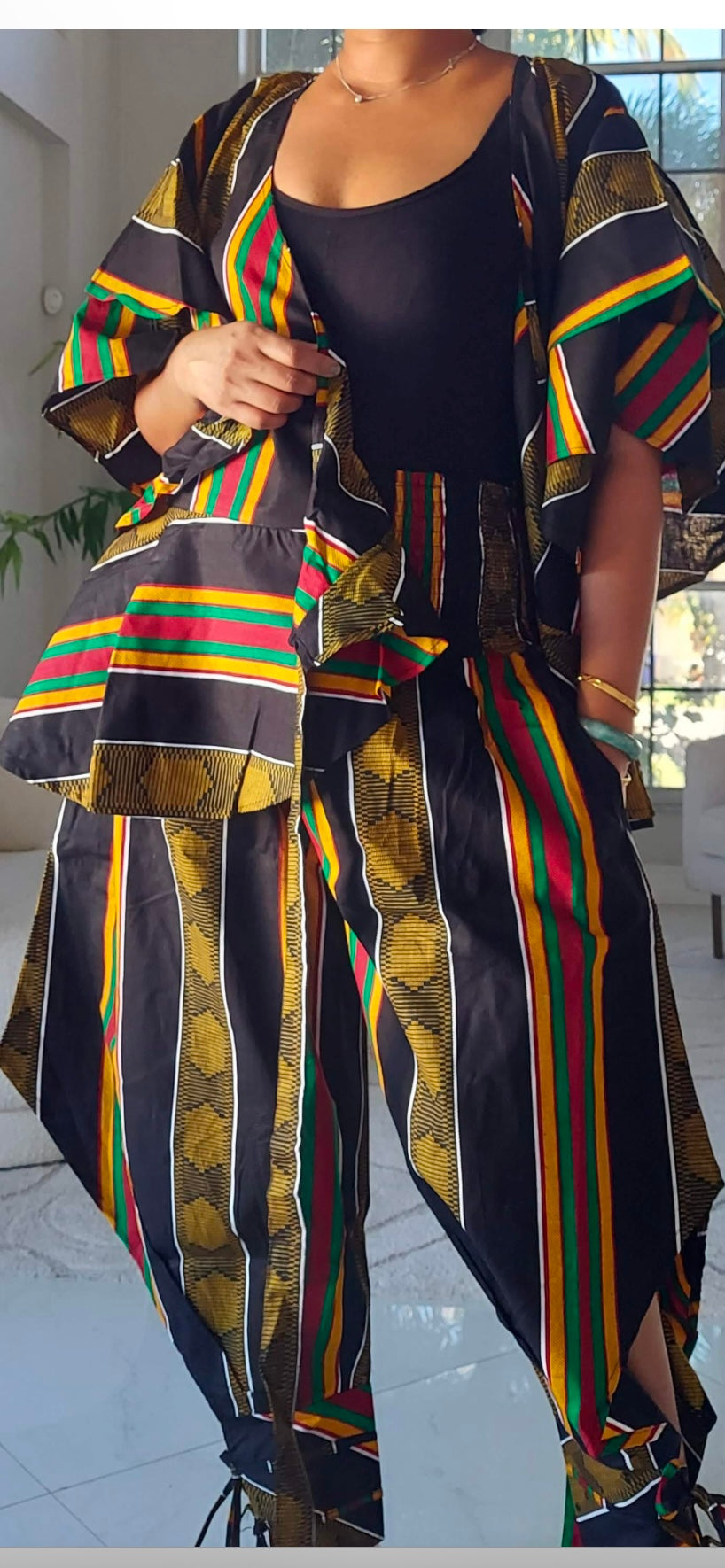 Harem pants and wrap blouse
